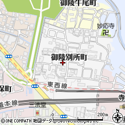 京都府京都市山科区御陵別所町37周辺の地図