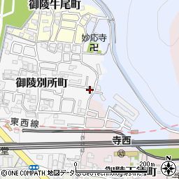 京都府京都市山科区御陵別所町100周辺の地図