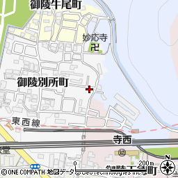 京都府京都市山科区御陵別所町100-3周辺の地図