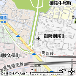 京都府京都市山科区御陵別所町24-1周辺の地図