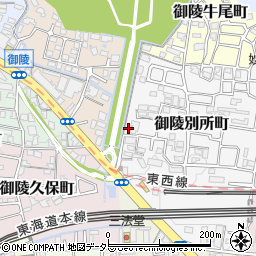 京都府京都市山科区御陵別所町24周辺の地図