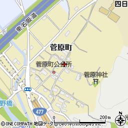 三重県四日市市菅原町周辺の地図