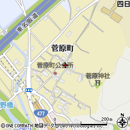 三重県四日市市菅原町周辺の地図