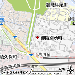 京都府京都市山科区御陵別所町35周辺の地図