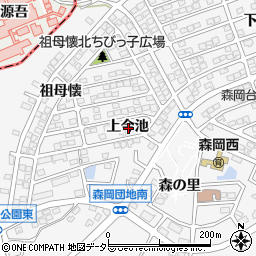 愛知県知多郡東浦町森岡上今池周辺の地図