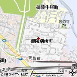 京都府京都市山科区御陵別所町38周辺の地図
