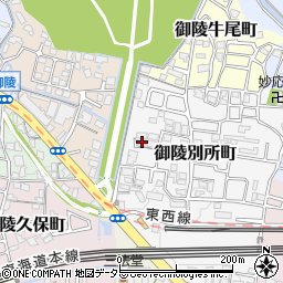京都府京都市山科区御陵別所町45周辺の地図