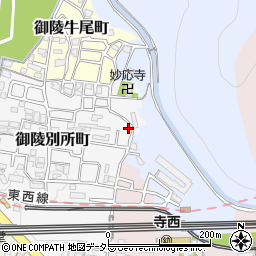 京都府京都市山科区御陵別所町97周辺の地図