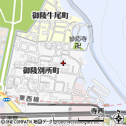 京都府京都市山科区御陵別所町周辺の地図