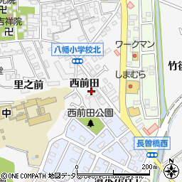 愛知県知多市八幡西前田周辺の地図