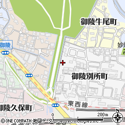 京都府京都市山科区御陵別所町44周辺の地図