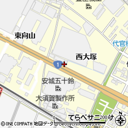愛知県安城市今本町西大塚周辺の地図