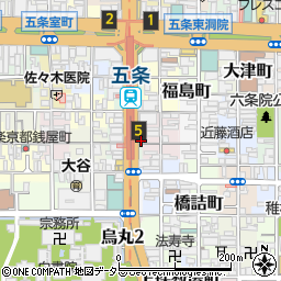 タイムズ烏丸五条南駐車場周辺の地図