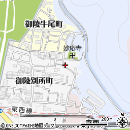 京都府京都市山科区御陵別所町81周辺の地図