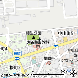 相生公園トイレ周辺の地図
