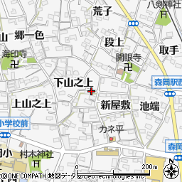 愛知県東浦町（知多郡）森岡（下山之上）周辺の地図