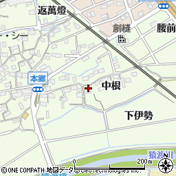愛知県知立市上重原町中根周辺の地図