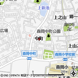 愛知県知多郡東浦町森岡中町周辺の地図