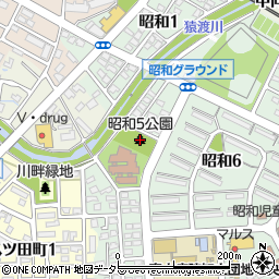 昭和５公園周辺の地図