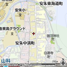 京都府京都市山科区安朱馬場ノ西町周辺の地図