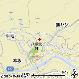 愛知県岡崎市米河内町（稲葉）周辺の地図