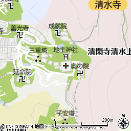 清水寺　本堂周辺の地図