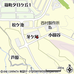 京都府亀岡市篠町篠牙ケ尾周辺の地図