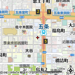 くるっとパーク地下鉄五条駅前駐車場周辺の地図