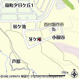 京都府亀岡市篠町篠（牙ケ尾）周辺の地図