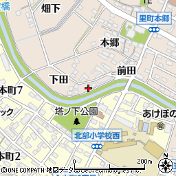 愛知県安城市里町下田周辺の地図