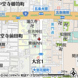 京都府京都市下京区中堂寺前町498周辺の地図