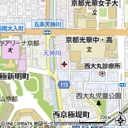 京都府京都市右京区西京極野田町周辺の地図