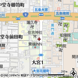 京都府京都市下京区中堂寺前町496周辺の地図