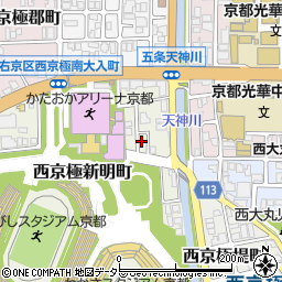 京都府京都市右京区西京極新明町79周辺の地図