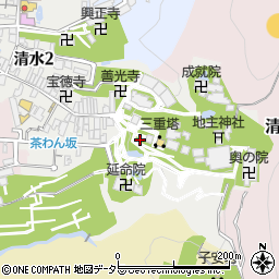 京都府京都市東山区清水周辺の地図