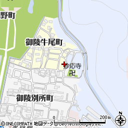 京都府京都市山科区御陵牛尾町72周辺の地図
