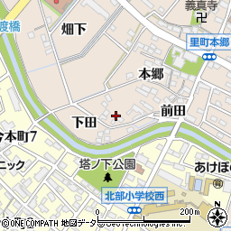 愛知県安城市里町脇ノ田周辺の地図