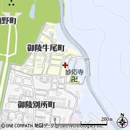 京都府京都市山科区御陵牛尾町72-5周辺の地図