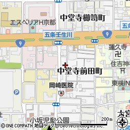 京都府京都市下京区中堂寺前田町22周辺の地図