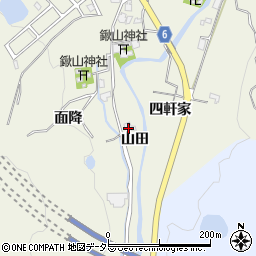 京都府亀岡市上矢田町山田周辺の地図