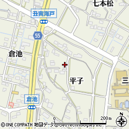 愛知県東海市加木屋町平子57周辺の地図