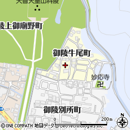 京都府京都市山科区御陵牛尾町25周辺の地図