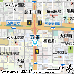 京都市交通局　地下鉄五条駅周辺の地図