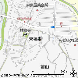 京都府亀岡市篠町森東垣内周辺の地図