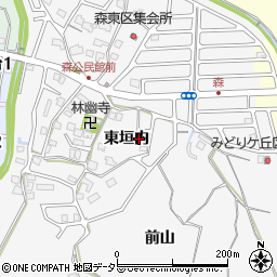 京都府亀岡市篠町森（東垣内）周辺の地図