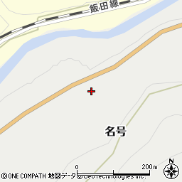 愛知県新城市名号周辺の地図