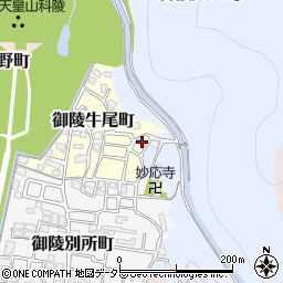 京都府京都市山科区御陵牛尾町72-9周辺の地図