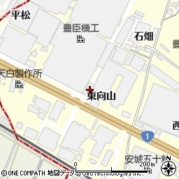 愛知県安城市今本町東向山周辺の地図