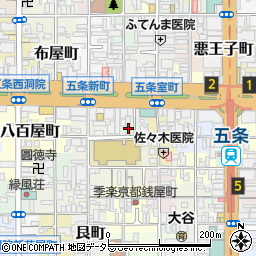 京都府京都市下京区上柳町周辺の地図