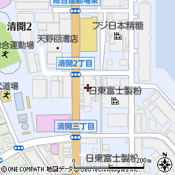日東富士製粉株式会社　静岡工場サイロチーム周辺の地図